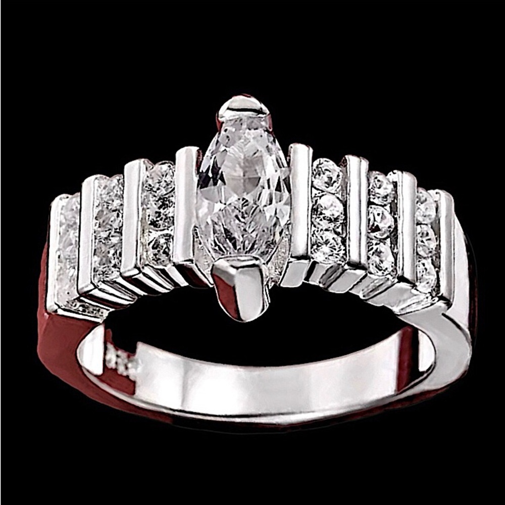 925 Marquise Elegant Silver Wide Band Ring